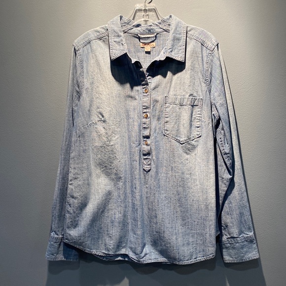 Denim long sleeve top - Picture 1 of 3